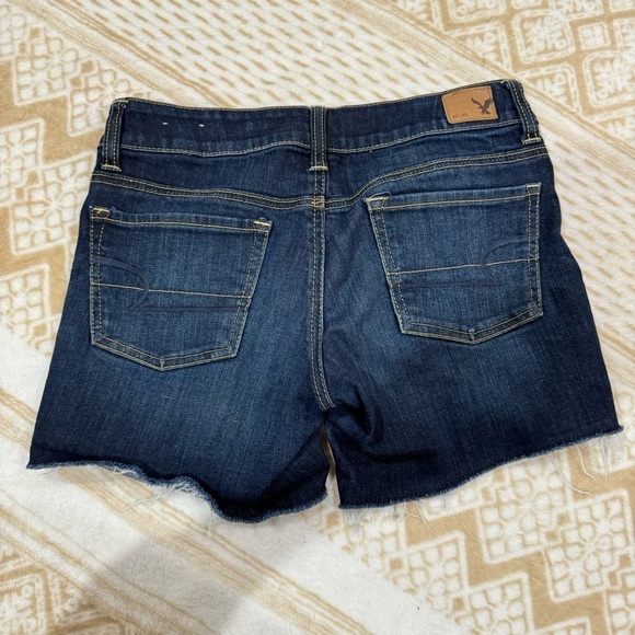 2/$25 American Eagle Dark Blue Stretch Cut Off Distressed Denim Jean Shorts 4 - Picture 8 of 16